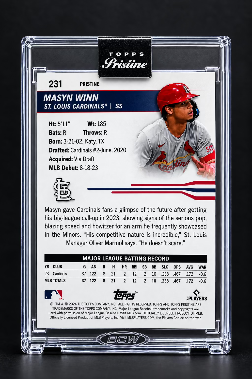 2024 Topps Pristine Masyn Winn Gold Refractor /50