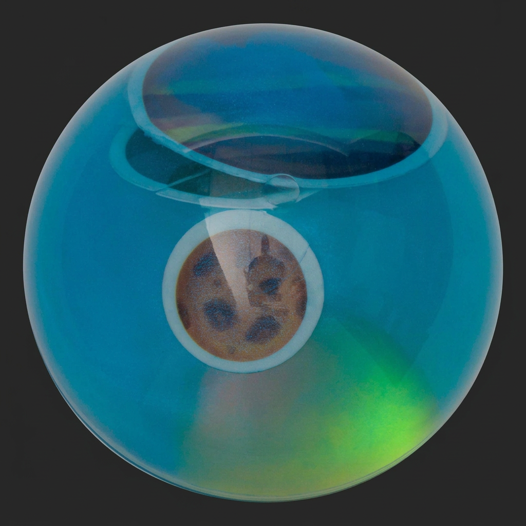 Galaxy ball close-up with charcoal background