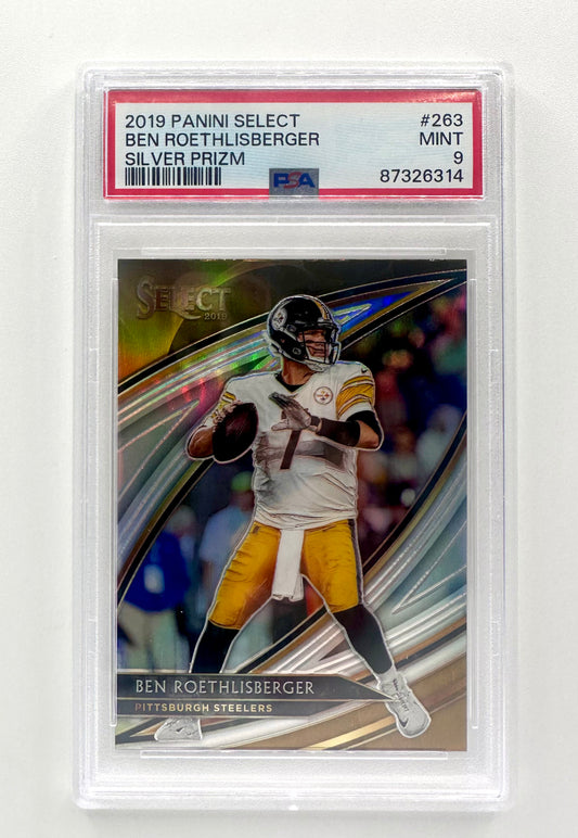 2019 Panini Select Football PSA 9 Ben Roethlisberger Silver Prizm Field Level