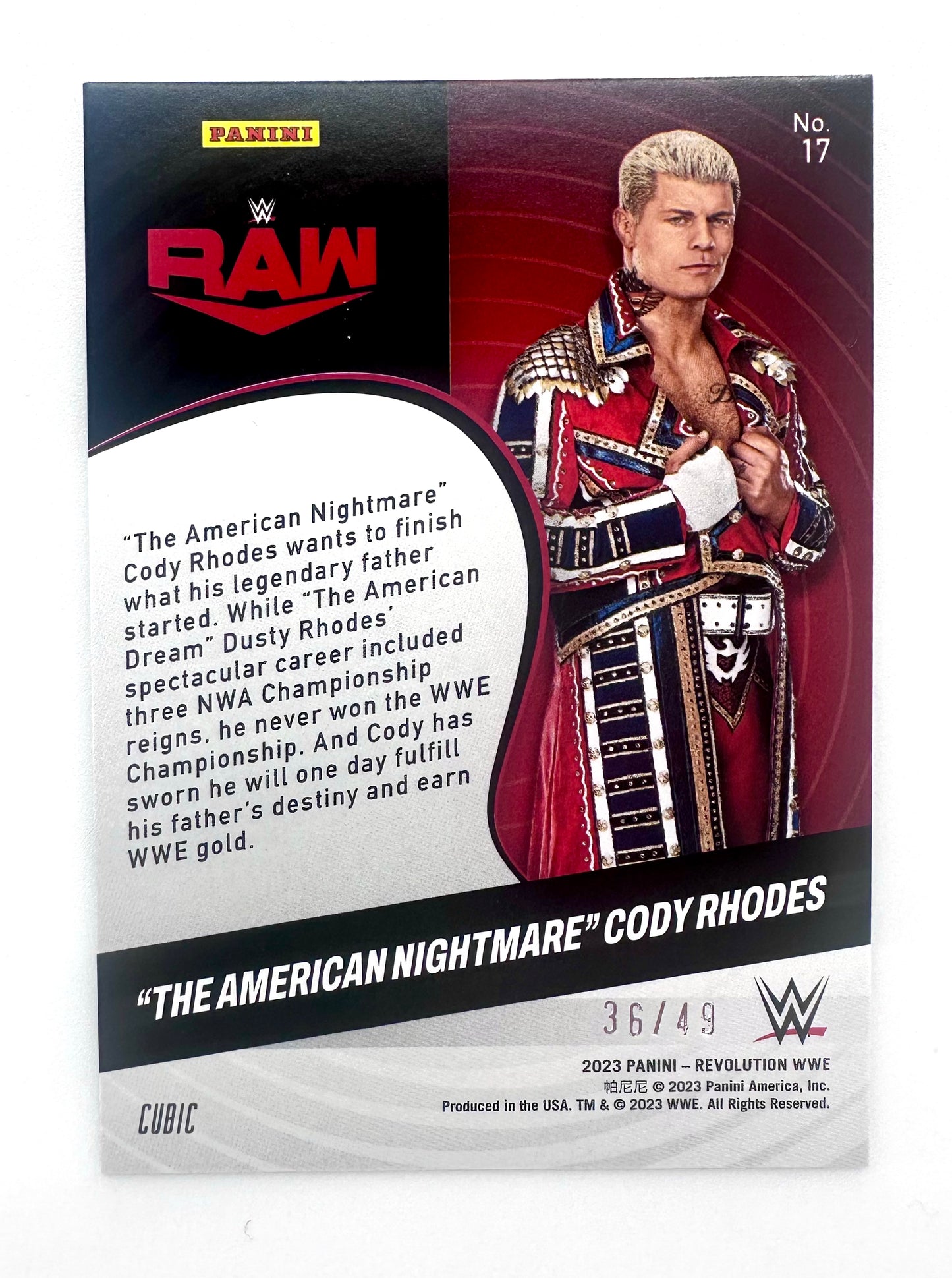 2023 Panini Revolution WWE Cody Rhodes Cubic /49