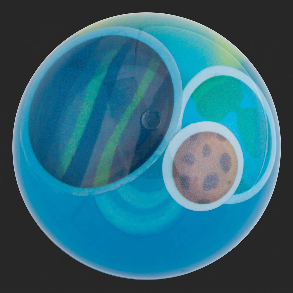 Galaxy ball with charcoal background